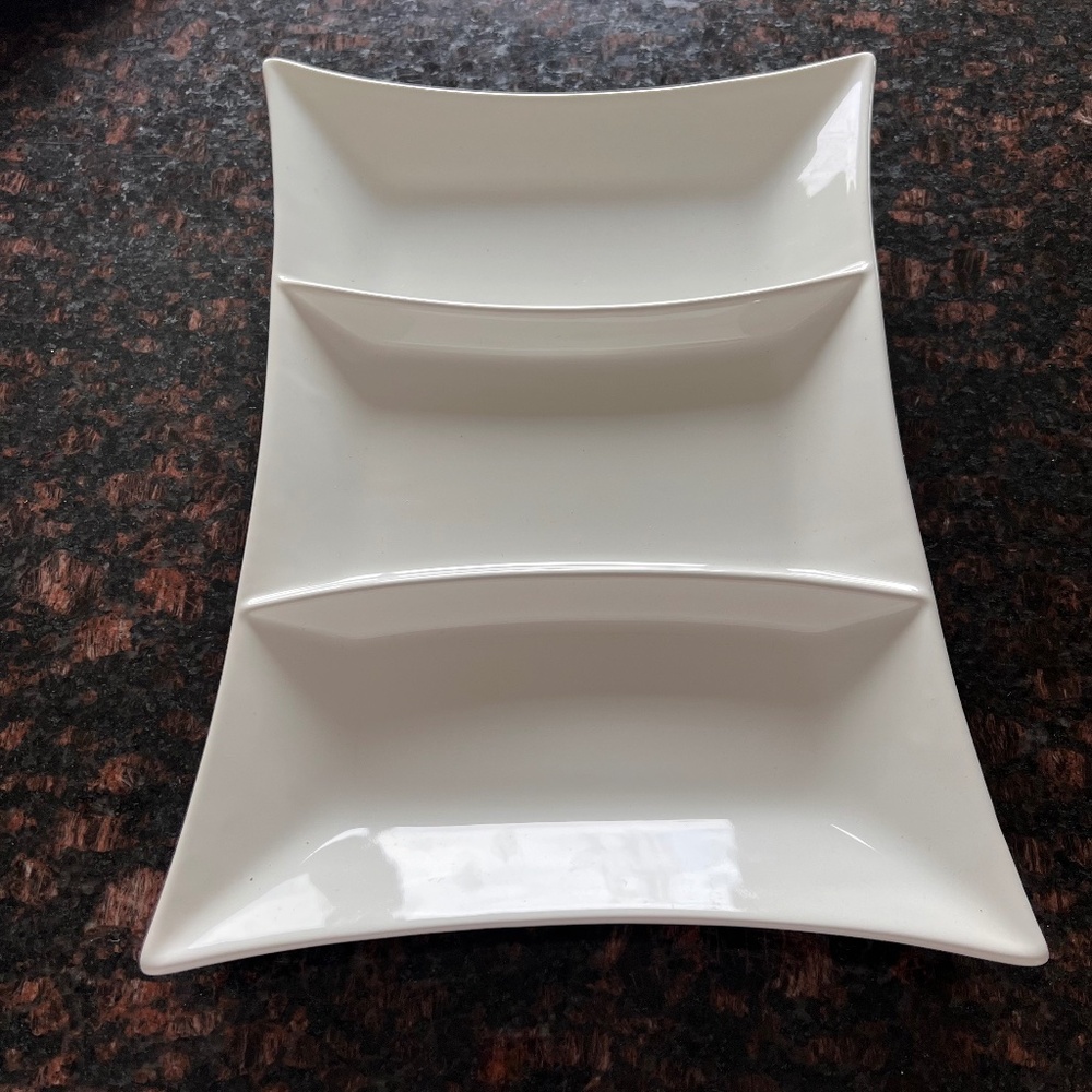 CERIART 3 Compartment Serving Dish - Made in Portugal